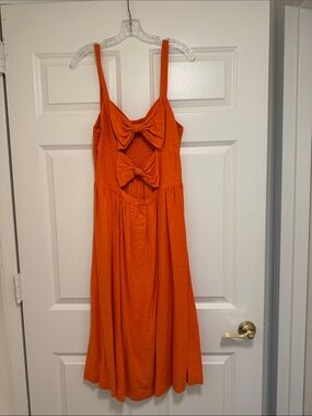 Orange Bow-Front Women's Sundress